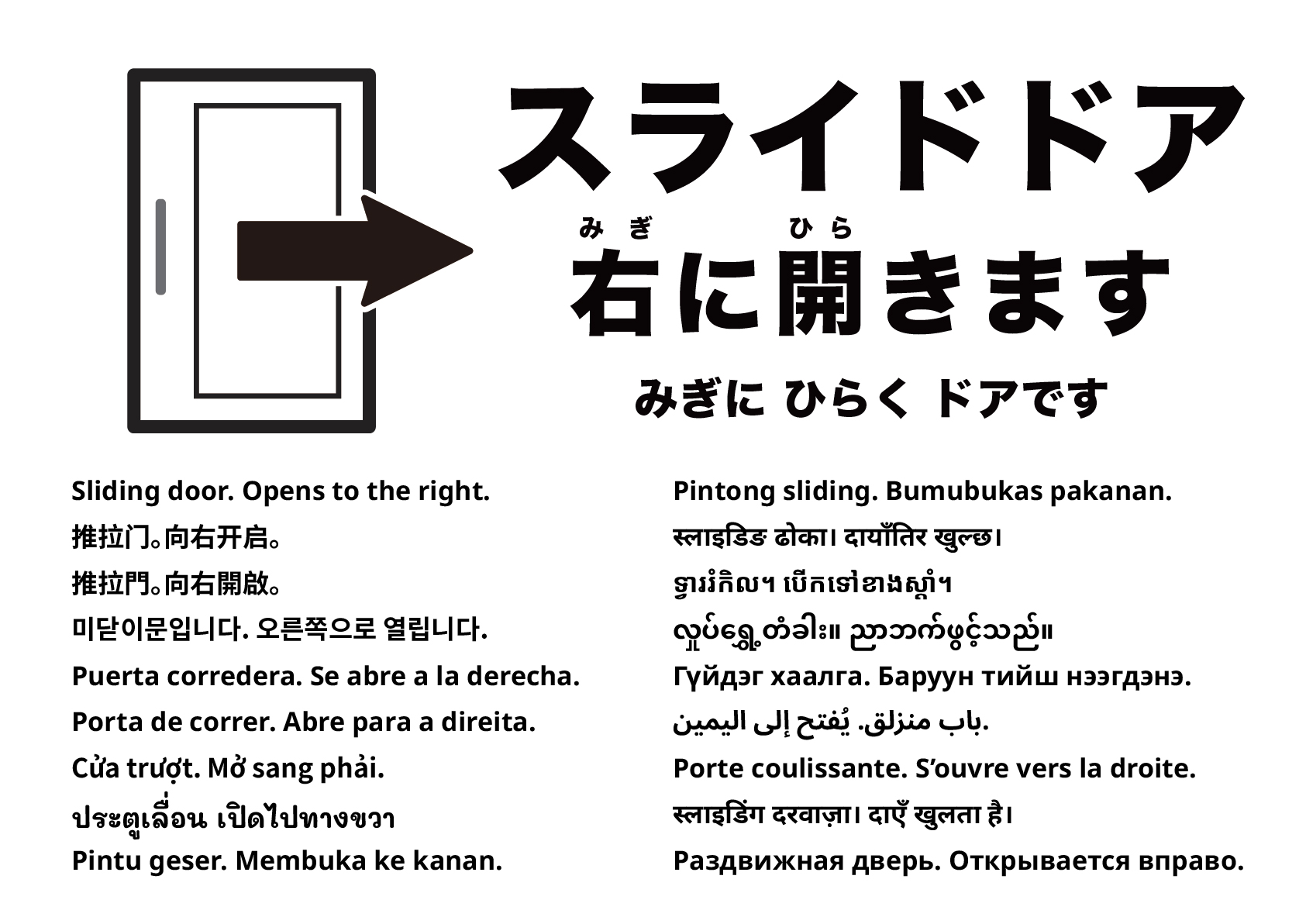 引き戸は右に開きます