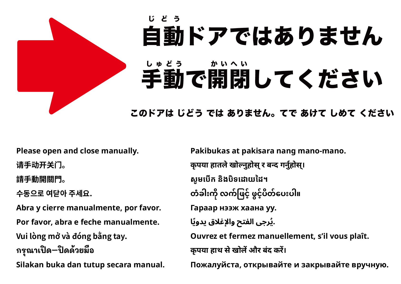 右側を手動で開閉してください